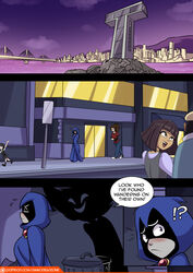  blush cloak clothing comic covering dankodeadzone dc dc_comics embarrassed english_text female female_only jinx_(dc) multiple_girls rachel_roth raven_(dc) shadow teen_titans text 