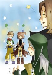  beard brown_hair clint facial_hair grey_hair happy karol_capel nan open_mouth tales_of_(series) tales_of_vesperia tison yellow_eyes 