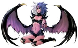  blue_hair boots demon_girl duel_monster high_heels shoes white_hair wings yu-gi-oh! yubel yugioh_gx yuu-gi-ou_gx 