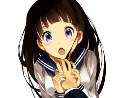  bison black_hair chitanda_eru close hyouka seifuku white 