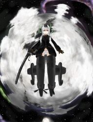  absurdres antennae bad_id bad_pixiv_id bird_girl bird_tail cloud female flying glasses gloves grey_hair gun head_wings heidimarie_w._schnaufer highres leather leather_gloves military military_uniform night night_sky oftaj panties red_eyes sky solo star_(sky) starry_sky strike_witches striker_unit tail underwear uniform weapon white_panties wings world_witches_series 