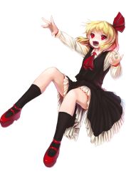  ascot commentary_request female open_mouth outstretched_arms red_eyes rumia sakimori_dan shirt short_hair skirt skirt_set solo touhou vest 