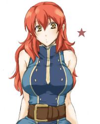  bare_shoulders belt breasts brown_eyes chastel_aiheap female long_hair lowres orange_hair star tales_of_(series) tales_of_vesperia tales_of_vesperia:_the_first_strike 