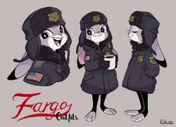  ambiguous_gender american_flag anthro buckteeth canton clothed clothing coat container cup dipstick_ears disney ear_markings ears_down english_text fargo flag flag_(shape) flag_design flag_patch fully_clothed fur grey_body grey_fur hat hat_badge headgear headwear holding_container holding_cup holding_object judy_hopps lagomorph leporid mammal multicolored_ears multiple_poses open_mouth open_smile patch_(fabric) pivoted_ears pose purple_eyes rabbit rikuta_tp smile solo standing teeth text topwear united_states_of_america ushanka zootopia 