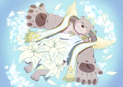  2017 anthro bear blush hi_res humanoid_hands jambavan_(tas) lifewonders male mammal slightly_chubby solo tokyo_afterschool_summoners watoson wings 