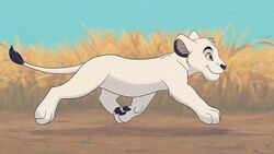  16:9 2021 ambiguous_gender animated black_nose blue_eyes dark_nurse eyebrows felid feline feral fur hi_res kimba_the_white_lion lion looking_forward mammal osamu_tezuka pantherine pawpads paws running short_ears short_playtime smile solo white_body white_fur widescreen 