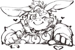  anthro exe_exem heart_symbol inaba_(tas) lagomorph leporid lifewonders like_button line_art long_ears male mammal one_eye_closed rabbit retweet_button slightly_chubby smile solo tokyo_afterschool_summoners wink 