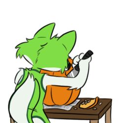  1:1 alpha_channel anthro bonybones canid canine carving fidget_the_fox food fox fruit fur furniture green_body green_fur green_hair hair halloween holidays knife male mammal plant pumpkin solo table white_body white_fur 