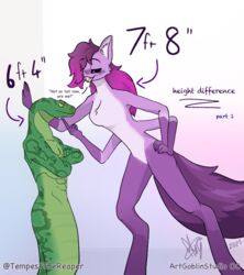  apode arachnid aranette arthropod chart dominant dominant_female draconcopode duo english_text female grin height_comparison humanoid kabedon legless male male/female naga reptile scalie serpence serpentine sharp_teeth size_difference smile snake snake_naga spider tall_girl teeth tempest_the_reaper text 