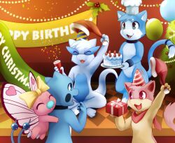  2014 2_tails 4_fingers anthro artemis_(fellarts) arthropod assimilative_feline balloon birthday birthday_cake birthday_gift birthday_party black_collar black_pawpads blue_body blue_ears blue_eyes blue_fur blue_hair blue_stripes blue_tail bow_accessory bow_only bow_ribbon bracelet butterfly butterfree buttershe cake celebration chef_hat christmas christmas_clothing christmas_decorations christmas_headwear christmas_lights christmas_ornament christmas_present christmas_tree closed_eyes clothing collar collar_only darkmirage dessert digital_media_(artwork) digitigrade dragonair dragonchu_(character) english_text eyelashes fan_character fangs featureless_crotch felid feline female fingers floor food fruit fur generation_1_pokemon generation_2_pokemon gift group hair happy hat headgear headwear heart_symbol holding_object holidays hybrid inflatable insect_wings insects inside jem_(hornedproxy) jewelry larger_male legendary_pokemon lepidopteran lights looking_at_another lugia male mammal mew_(pokemon) multi_tail multicolored_body multicolored_fur multicolored_stripes multicolored_wings nintendo nude nude_anthro nude_female nude_male open_mouth ornament party_hat pattern_clothing pattern_hat pattern_headgear pattern_headwear pawpads pikachu pink_body pink_wings plant pokemon pokemon_(species) quetzalli_(darkmirage) quilava red_body red_clothing red_ears red_eyes red_fur red_hair red_hat red_headwear red_inner_ear red_scarf red_stripes red_tail red_tongue santa_hat scarf semi-anthro sitting size_difference smaller_female snout standing strawberry striped_clothing striped_hat striped_headgear striped_headwear stripes surprised tail tan_body tan_fur teeth text tile tile_floor tongue tree two_tone_body two_tone_fur two_tone_stripes white_body white_clothing white_fur white_hair white_hat white_headwear white_inner_ear white_tail white_wings wings yellow_bow yellow_stripes 