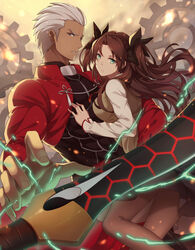  archer fate/stay_night ng_(chaoschyan) pantyhose seifuku sword tohsaka_rin 