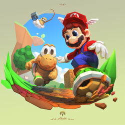  1:1 blue_eyes brown_hair camera clothing cloud duo eyewear facial_hair gloves goggles green_shell group hair handwear hat headgear headwear human koopa koopa_the_quick koopa_troopa lakitu lakitu_bros. male mammal mario mario_bros nintendo plant reptile scalie shell sign super_mario_64_(game) text text_on_clothing text_on_hat text_on_headwear tree turtle_shell wings yoshiyaki 