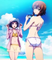  2girls bikini brown_eyes brown_hair grand_blue kotegawa_chisa multiple_girls swimsuit 