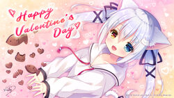  animal_ears autographed heterochromia koneko_neko_neko nekomimi noda_shuha skyfish_poco tail valentine wallpaper 