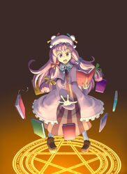  bad_id bad_pixiv_id book female hat long_hair patchouli_knowledge purple_eyes purple_hair solo tat_(artist) touhou 