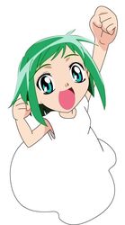  :d female green_hair kasugano_midori midori_no_hibi open_mouth smile solo 