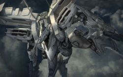  armored_core armored_core:_for_answer cloud commentary_request dual_wielding dutch_angle flying glowing gun highres holding holding_gun holding_weapon karamas mecha mecha_focus mechanical military outdoors robot science_fiction weapon white_glint 