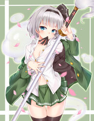  bushi_(1622035441) konpaku_youmu sword thighhighs touhou 