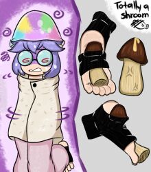  absurdres barefoot coke-bottle_glasses feet footjob glasses highres hypnoshroom mintytoid original plants_vs_zombies poncho short_hair stirrup_footwear stirrup_legwear toeless_legwear under-stirrup_footjob 