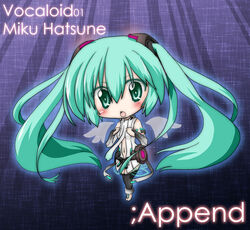  aqua_eyes aqua_hair blush character_name chibi commentary_request female hatsune_miku hatsune_miku_(append) long_hair md5_mismatch necktie solo soutsuki_naru toeless_legwear twintails very_long_hair vocaloid vocaloid_append wings 