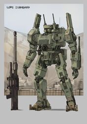  character_name commentary english_commentary gun highres mecha no_humans open_hands original rifle robot science_fiction sniper_rifle solo standing turret weapon xerbatt 