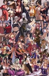  6+girls abs alcohol angel_(kof) animal_print annotated asuka_(senran_kagura) bare_shoulders bat_print beer beer_mug bikini bikini_under_clothes blazblue blonde_hair bow breasts brown_hair busujima_saeko choker cleavage collage colorized commentary_request corset covered_nipples crossover cup cynthia_(pokemon) detached_sleeves disgaea dress drinking_glass eu03 fatal_fury fate/extra fate_(series) final_fantasy final_fantasy_vii forehead_jewel garou:_mark_of_the_wolves goggles goggles_on_head green_hair grey_hair hanging_breasts highres highschool_of_the_dead holding holding_cup huge_breasts idolmaster idolmaster_(classic) iroha_(samurai_spirits) japanese_clothes jenet_behrn justice_gakuen kongiku large_breasts leaning_forward long_hair mahou_shoujo_madoka_magica mahou_shoujo_madoka_magica_(anime) makai_senki_disgaea_2 makoto_nanaya maou_(maoyuu) maoyuu_maou_yuusha megurine_luka miko minazuki_kyouko miura_azusa momiji_(ninja_gaiden) morrigan_aensland mug multiple_crossover multiple_girls namco_x_capcom ninja_gaiden no_bra oboro_muramasa open_mouth original pantyhose parted_lips photoshop_(medium) pink_hair pokemon pokemon_(game) print_pantyhose red_hair ribbed_sweater rozalin sagging_breasts samurai_spirits saya_(namco_x_capcom) scarf selvaria_bles sengoku_ace sengoku_blade senjou_no_valkyria_(series) senjou_no_valkyria_1 senran_kagura short_hair side-tie_bikini_bottom sideboob skindentation smile soulcalibur squatting squirrel_girl strapless strapless_dress sweater sweater_vest swimsuit taki_(soulcalibur) tamamo_(fate) tamamo_no_mae_(fate/extra) taneshima_popura tengen_toppa_gurren_lagann the_king_of_fighters thighhighs tifa_lockhart togashi_koyori tomoe_mami tomoe_mami_(magical_girl) torn_clothes touhou trait_connection turtleneck underboob vampire_(game) vocaloid working!! yakumo_yukari yellow_bow yoko_littner yomako 