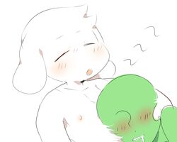  2017 4chan 5:4 ?_face anon anthro asriel_dreemurr blush boss_monster_(undertale) bovid caprine conditional_dnp crybleat male mammal nipples simple_background sleeping undertale undertale_(series) 