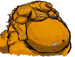  2022 anthro arlo_montgomery_(comerboy75) belly belly_overhang big_belly clothing comerboy75 dinosaur extinct growth growth_sequence hi_res male muscular muscular_anthro muscular_male obese obese_anthro obese_male orange_body overweight overweight_anthro overweight_male prehistoric_species reptile scalie simple_background solo spots theropod torn_clothing tyrannosaurid tyrannosauroid tyrannosaurus tyrannosaurus_rex 