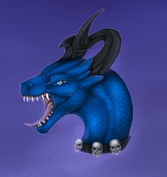  2020 blue_body blue_eyes blue_scales digital_media_(artwork) dragon feral headshot_portrait horn male mythological_creature mythological_scalie mythology open_mouth portrait scales scalie selianth solo teeth tongue 