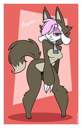  absurd_res anthro border bovid bovine breasts caprine chikn_nuggit clothing cofi_(chikn_nuggit) costume female furry_wearing_fursuit fursuit hi_res looking_at_viewer mammal sheep small_breasts solo spiderweber text thick_thighs white_border wide_hips 