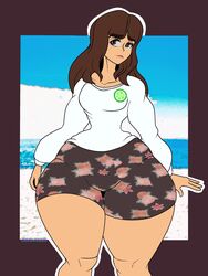  1girls bottom_heavy carmen_and_kelsie carmen_marvello fanart female pear-shaped_figure pear_shaped pear_shaped_female shorts small_breasts solo wide_hips zoultan 