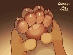  4:3 4_toes ambiguous_gender animated barefoot canid canine canis claws domestic_dog duo etherwuther feet foot_focus foot_grab foot_rub foot_shot frame_by_frame glistening glistening_pawpads guaoao hindpaw mammal massage pawpads paws short_playtime soles spread_toes toe_claws toes 