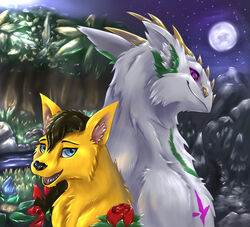  canid canine dragon duo female fox fur furred_dragon furred_scalie hi_res kira_redpaw male mammal mythological_creature mythological_scalie mythology scalie weiss_winddragon_(weisswinddragon) weisswinddragon 