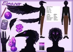  anthro avian ball bird black_body clothed clothing corvid corvus_(genus) crow digital_media_(artwork) english_text feathers flower hair hi_res long_hair male mertvykhcrows oscine passerine pencil pixel_(artwork) plant purple_body purple_eyes purple_flower simple_background soda_cup solo tail tall text wings 