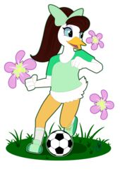  absurd_res almanda_de_quack alpha_channel anatid anseriform anthro athlete athletic athletic_anthro athletic_female avian avian_butt ball bird blueondrive bottomless bottomless_anthro bottomless_female brown_hair clothed clothing disney disney_junior duck female flower footwear hair happy hi_res kicking_ball long_hair mickey_mouse&#039;s_mixed-up_adventures mickey_mouse_clubhouse mickey_mouse_funhouse mickey_mouse_roadster_racers minnie&#039;s_bow-toons nature nature_background plant purple_makeup purple_mascara semi-anthro shoes simple_background smile sneakers soccer soccer_ball soccer_player soccer_socks soccer_uniform socks solo sport sportswear uniform 