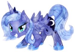  absurd_res alicorn alpha_channel blue_body blue_feathers equid equine feathered_wings feathers female feral friendship_is_magic hasbro hi_res horn mammal my_little_pony mythological_creature mythological_equine mythology princess_luna_(mlp) simple_background smile solo theshadowstone transparent_background wings 