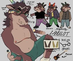  anthro bovid caprine eyewear glasses goat hi_res male mammal model_sheet smile solo trans_(lore) trans_man_(lore) videonastyz 