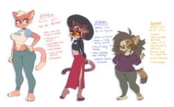  2020 absurd_res anthro barefoot belly benny_(bypbap) big_breasts biped bottomwear breasts bypbap calico_cat clothed clothing colorpoint crop_top domestic_cat dress ear_piercing ear_ring effie_(bypbap) emma_(bypbap) english_text eyewear feet felid feline felis female glasses group hat headgear headwear heart_symbol height hi_res mammal midriff model_sheet navel pants paws piercing pronouns ring_piercing shirt solo standing text topwear trio witch_hat zodiac_sign zodiac_symbol 