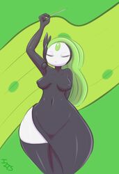  baton breasts closed_eyes clothing conducting_baton dress female forehead_gem gem generation_5_pokemon green_hair hair hi_res humanoid immortalstar legendary_pokemon long_hair meloetta meloetta_(aria_form) nintendo nipple_outline not_furry pokemon pokemon_(species) pokemorph solo thick_thighs wide_hips 