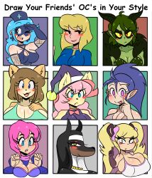  &gt;:&lt; 2018 absurd_res anthro ball blonde_hair blue_hair blush blush_stickers breasts brown_body brown_fur brown_hair bust_portrait canid canine canis character_request cleavage closed_frown closed_smile clothed clothed_anthro clothed_female clothed_human clothing collarbone darkprincess04 digital_drawing_(artwork) digital_media_(artwork) dobermann domestic_dog draw_your_friends_oc_in_your_style elf emi_(twistedgrim) english_description eyebrow_through_hair eyebrows female frown fur furgonomic_hat furgonomic_headwear furgonomic_witch_hat furgonomics green_body green_hair group hair hat headgear headwear hi_res human humanoid humanoid_pointy_ears june_(jinu) laverne_(sssonic2) light_body light_skin mammal mouse mouth_closed murid murine nun nun_outfit one_eye_closed open_mouth open_smile pink_eyes pink_hair pinscher pointy_ears portrait rodent shiba_inu smile spitz tan_body tan_fur tennis_ball tiffy_cheesecake tongue tongue_out totty_(theycallhimcake) translucent translucent_hair twintails vault_girl whiskers wink witch_hat yellow_body yellow_eyes yellow_fur 