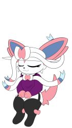  4k 9:16 absurd_res anthro clothing demmy eeveelution generation_6_pokemon hat headgear headwear hi_res male nintendo pink_body png_file pokemon pokemon_(species) ribbons solo sylveon white_body 