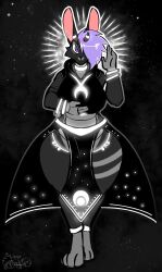  absurd_res anthro big_breasts breasts clothed clothing commanderthings curvy_figure hi_res horn jewelry lagomorph looking_at_viewer mammal moon piercing solo space voluptuous 