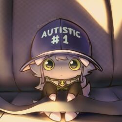  autism ben_10 cartoon_network clothing den10 espurr espurr_girl expressionless fan_character female generation_6_pokemon green_eyes hat headgear headwear nintendo omnitrix pokemon pokemon_(species) shoko_steff solo 