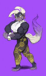  anthro bottomwear breasts clothing crop_top donkey_kong_bananza ear_piercing ear_ring eyewear female flexing flexing_bicep glasses hair haplorhine hi_res kaiimuraa mammal muscular muscular_anthro muscular_female pants piercing poppy_kong primate ring_piercing shirt simple_background sleeveless_shirt solo tail topwear 