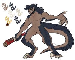  absurd_res anthro deathclaw digital_media_(artwork) fallout female flat_chested hi_res horn microsoft reptile scalie solo tools wrench 