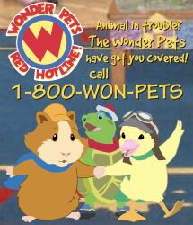  advertisement anatid anseriform anthro avian baseball_cap beak bird blue_cape blue_clothing cape caviid classroom clothing duck eyewear feet female feral footwear goggles green_cape green_clothing group guinea_pig hat headgear headwear linny_(wonder_pets) male mammal membrane_(anatomy) ming-ming_duckling mozart8889 phone_number pilot_hat pink_beak red_cape red_clothing reptile rodent sailor_cap scalie school shoes toes trio tuck_(wonder_pets) turtle webbed_feet wonder_pets 