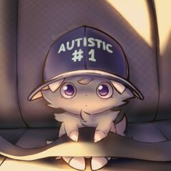  espurr expressionless generation_6_pokemon nintendo pokemon pokemon_(species) seatbelt shoko_steff sitting solo 