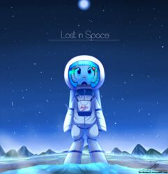  2018 astronaut astronaut_suit clothing coco_pommel_(mlp) english_text equid equine female friendship_is_magic hasbro horse mammal my_little_pony pony solo space spacesuit standing star tagme text the-butcher-x 