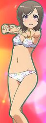  bare_arms bare_shoulders bikini bracelet double_v foreshortening futsuu_no_joshikousei_ga_locodol_yattemita game_cg jewelry legs mound_of_venus pose star star_print swimsuits tomboy usami_nanako v 