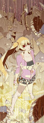  bad_id bad_pixiv_id blonde_hair female long_hair monogatari_(series) oshino_shinobu photoshop_(medium) red_eyes side_ponytail solo teenage yadokugaeru 